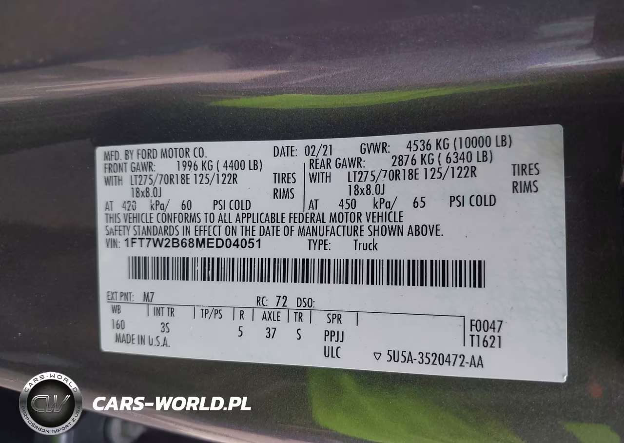 2021 Ford F-250 Xlt VIN:1FT7W2B68MED04051 - 9