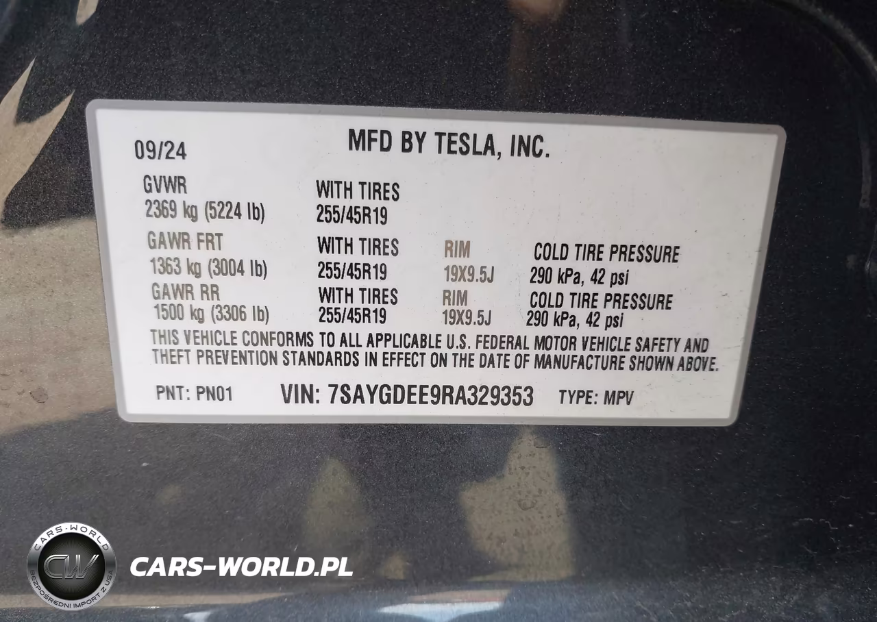 2024 Tesla Model Y Long Range Dual Motor All-Wheel Drive VIN:7SAYGDEE9RA329353 - 9