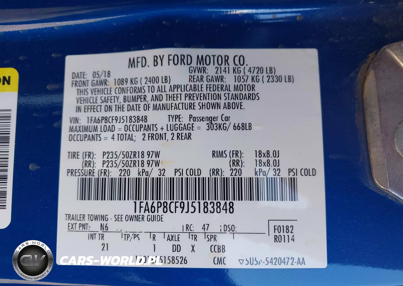2018 Ford Mustang Gt VIN:1FA6P8CF9J5183848 - 9