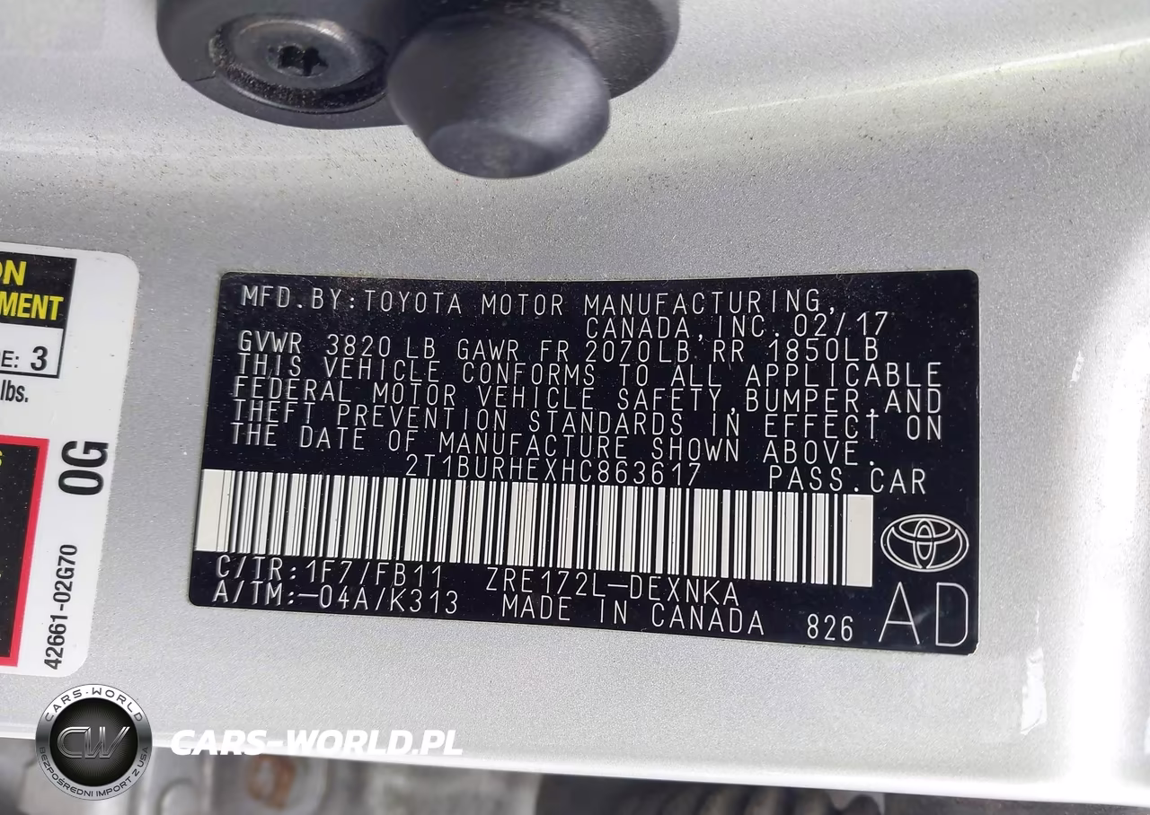 2017 Toyota Corolla Le VIN:2T1BURHEXHC863617 - 9