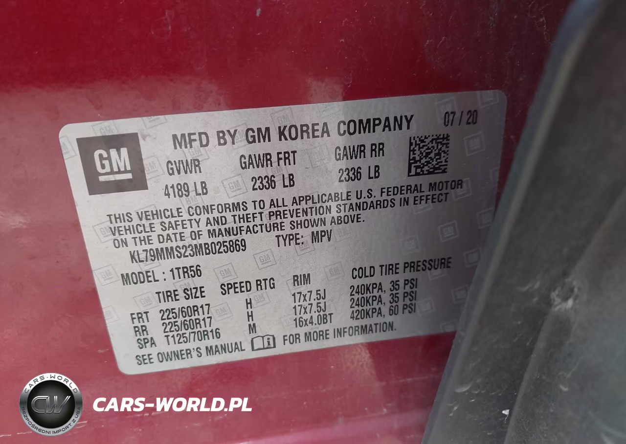 2021 Chevrolet Trailblazer Fwd Ls VIN:KL79MMS23MB025869 - 9
