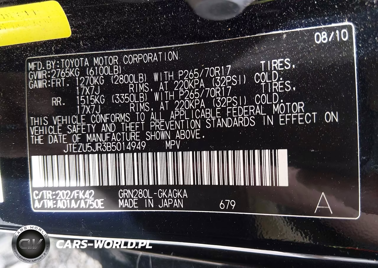 2011 Toyota 4Runner Sr5 V6 VIN:JTEZU5JR3B5014949 - 9