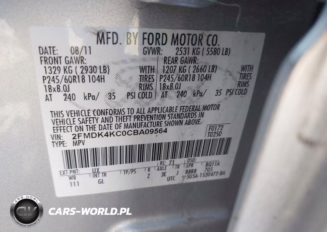 2012 Ford Edge Limited VIN:2FMDK4KC0CBA09564 - 9
