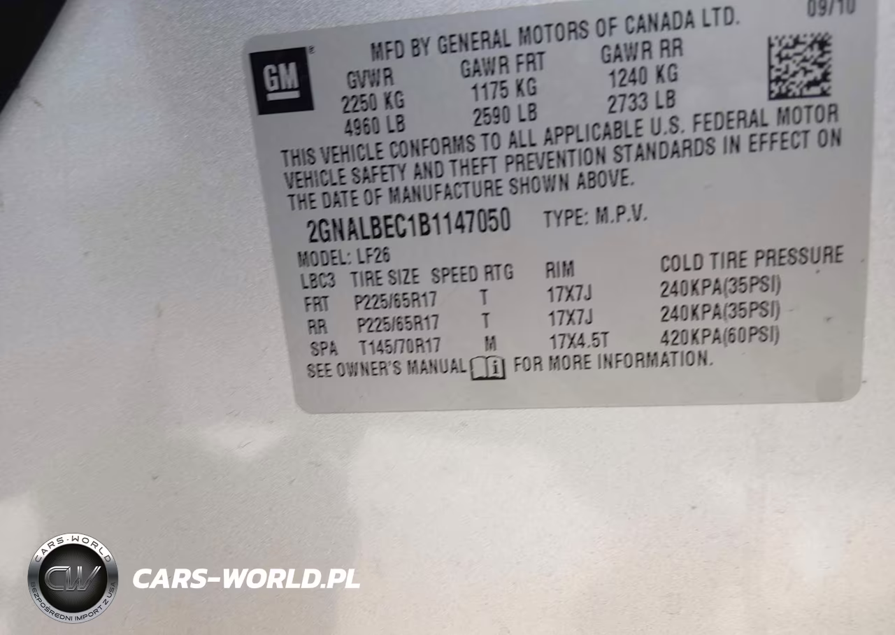 2011 Chevrolet Equinox Ls VIN:2GNALBEC1B1147050 - 9