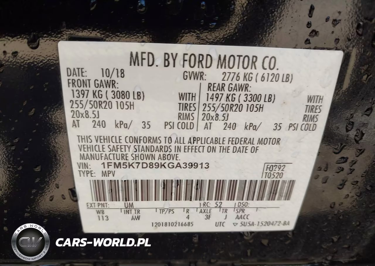 2019 Ford Explorer Xlt VIN:1FM5K7D89KGA39913 - 9