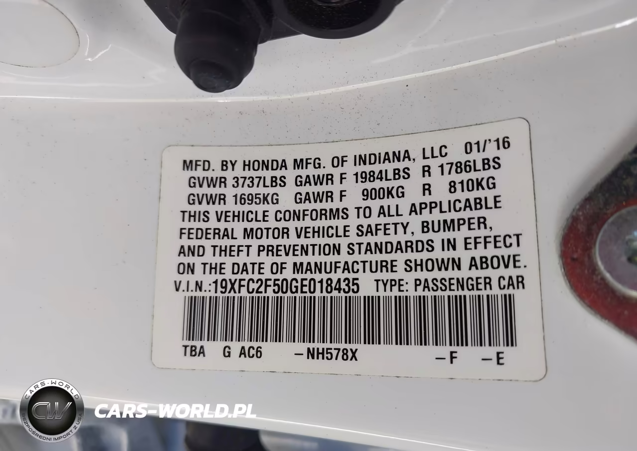 2016 Honda Civic Lx VIN:19XFC2F50GE018435 - 9