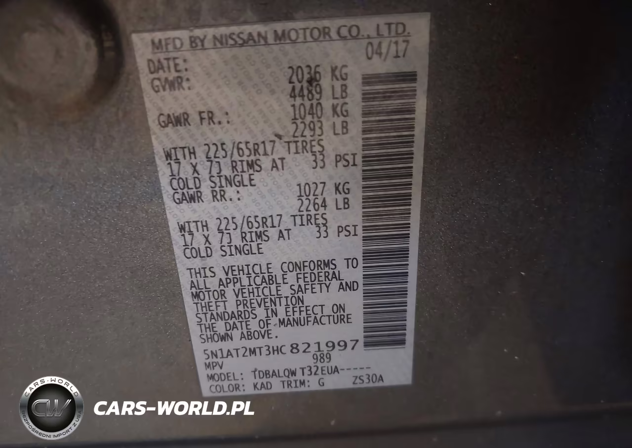 2017 Nissan Rogue Sv VIN:5N1AT2MT3HC821997 - 9
