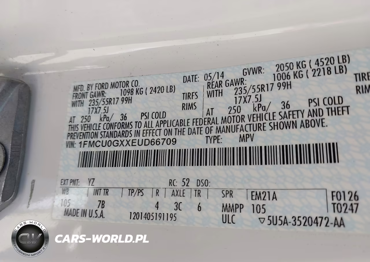 2014 Ford Escape Se VIN:1FMCU0GXXEUD66709 - 9