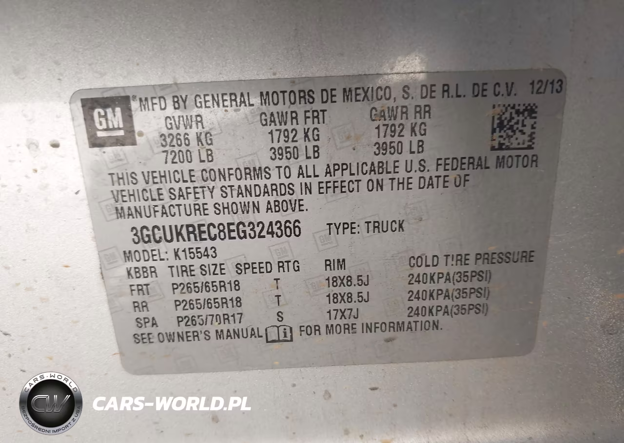 2014 Chevrolet Silverado 1500 1Lt VIN:3GCUKREC8EG324366 - 9