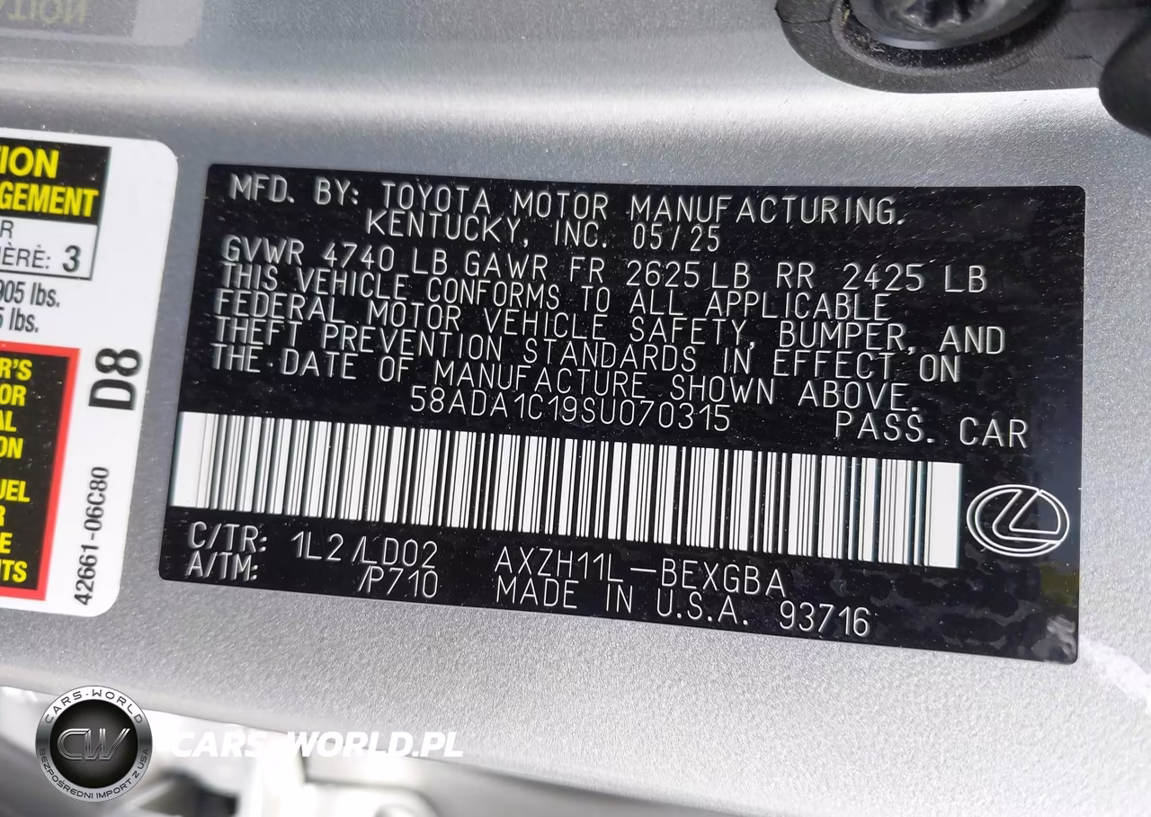 2025 Lexus Es 300H VIN:58ADA1C19SU070315 - 9