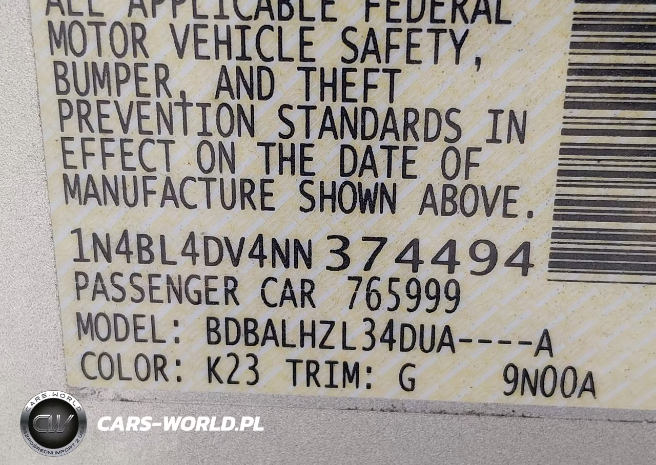 2022 Nissan Altima Sv Fwd VIN:1N4BL4DV4NN374494 - 9