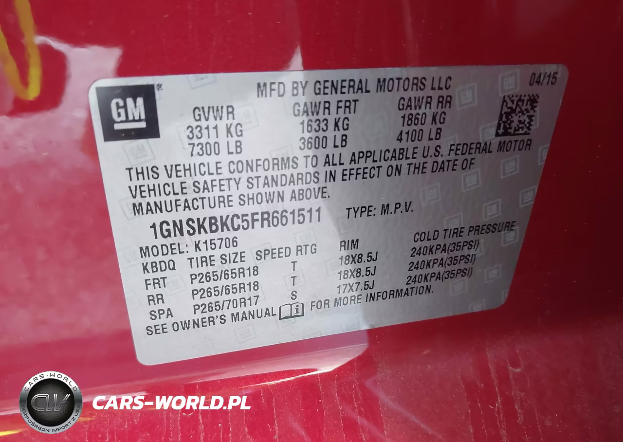 2015 Chevrolet Tahoe Lt VIN:1GNSKBKC5FR661511 - 9