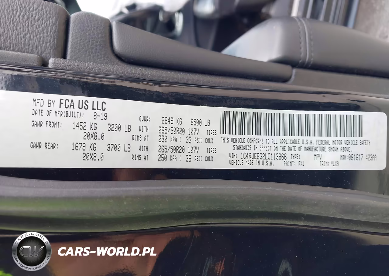 2020 Jeep Grand Cherokee Limited X 4X2 VIN:1C4RJEBG2LC113866 - 9