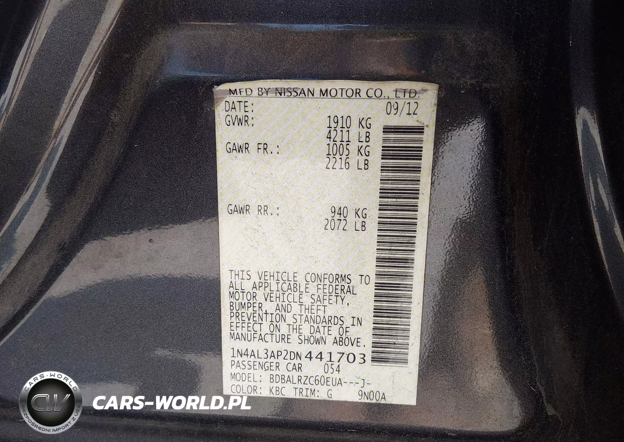 2013 Nissan Altima 2.5 S VIN:1N4AL3AP2DN441703 - 9