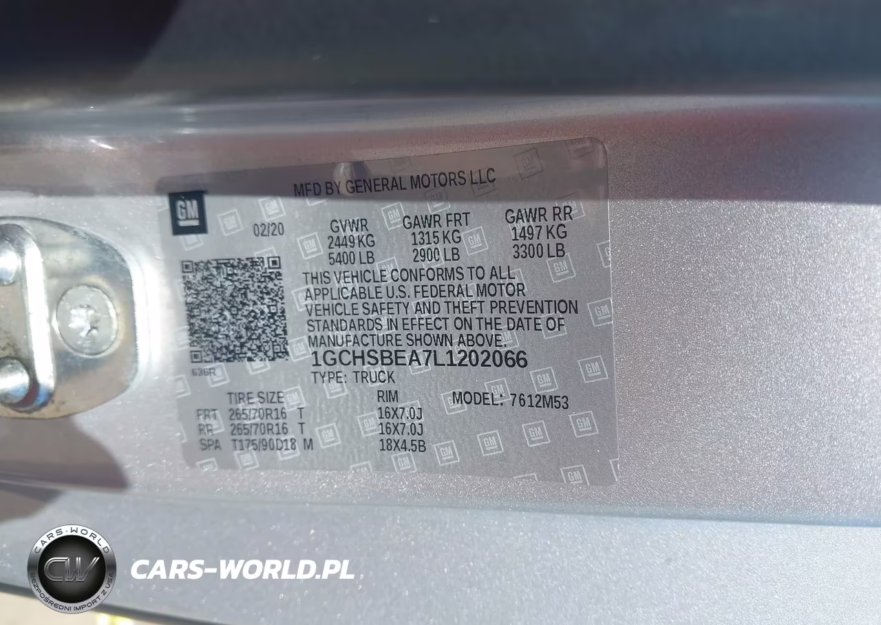 2020 Chevrolet Colorado 2Wd Long Box Wt VIN:1GCHSBEA7L1202066 - 9