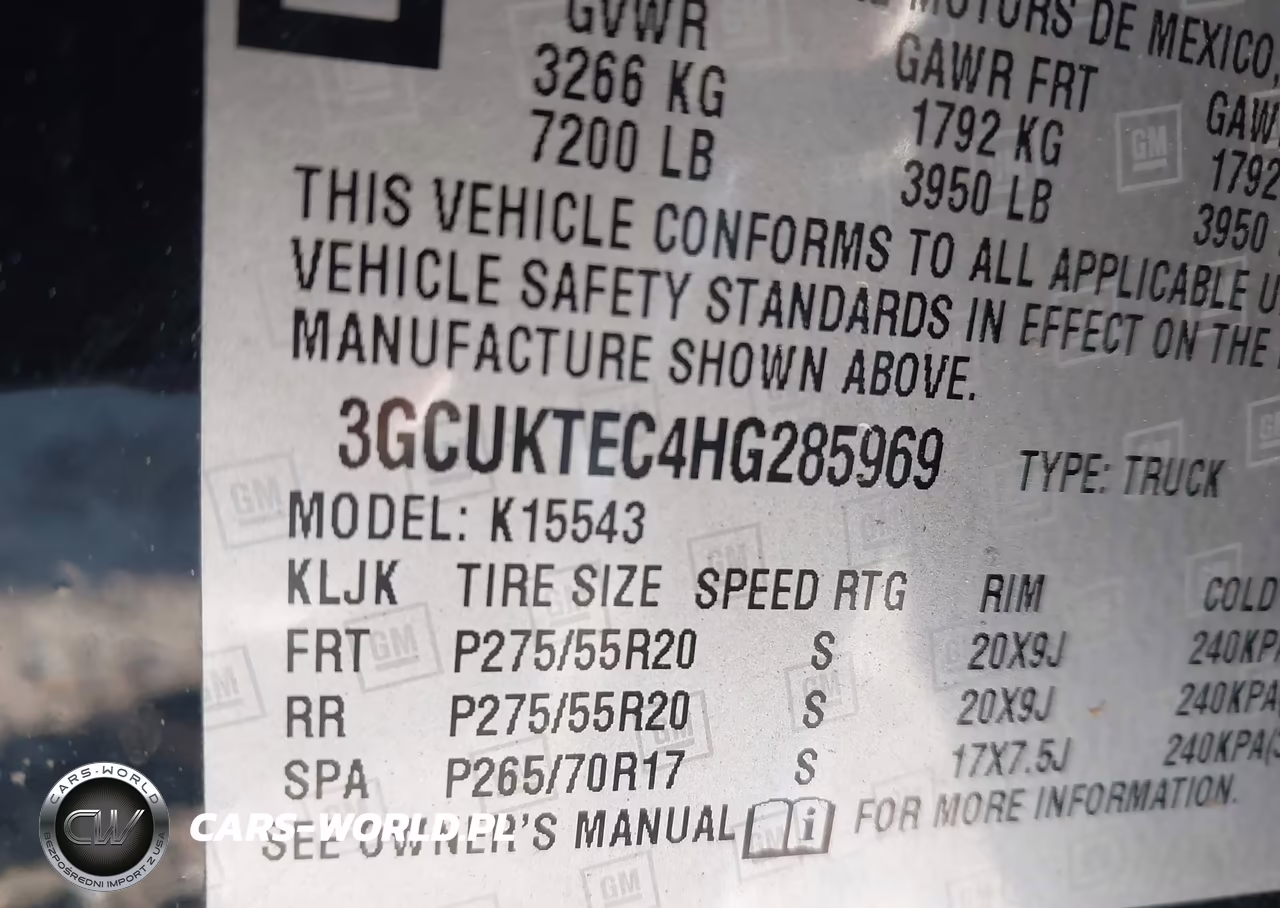2017 Chevrolet Silverado 1500 High Country VIN:3GCUKTEC4HG285969 - 9
