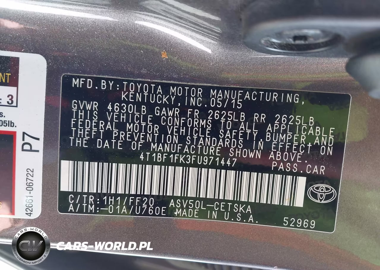 2015 Toyota Camry Se VIN:4T1BF1FK3FU971447 - 9