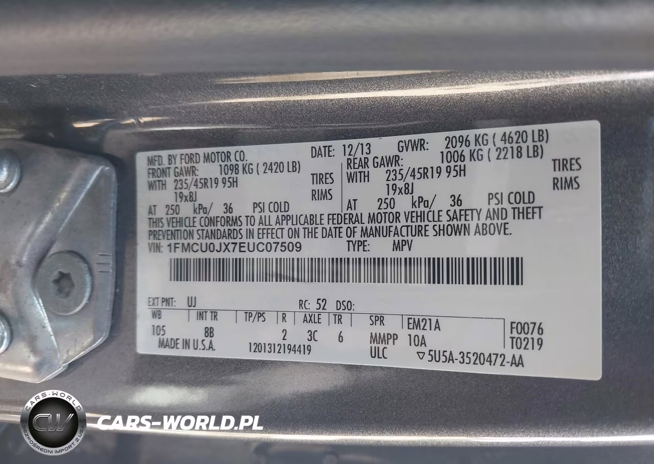 2014 Ford Escape Titanium VIN:1FMCU0JX7EUC07509 - 9