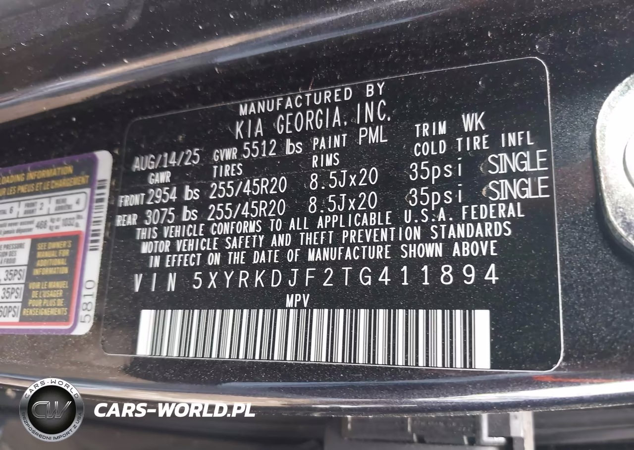 2026 Kia Sorento X-Line Sx Prestige VIN:5XYRKDJF2TG411894 - 9