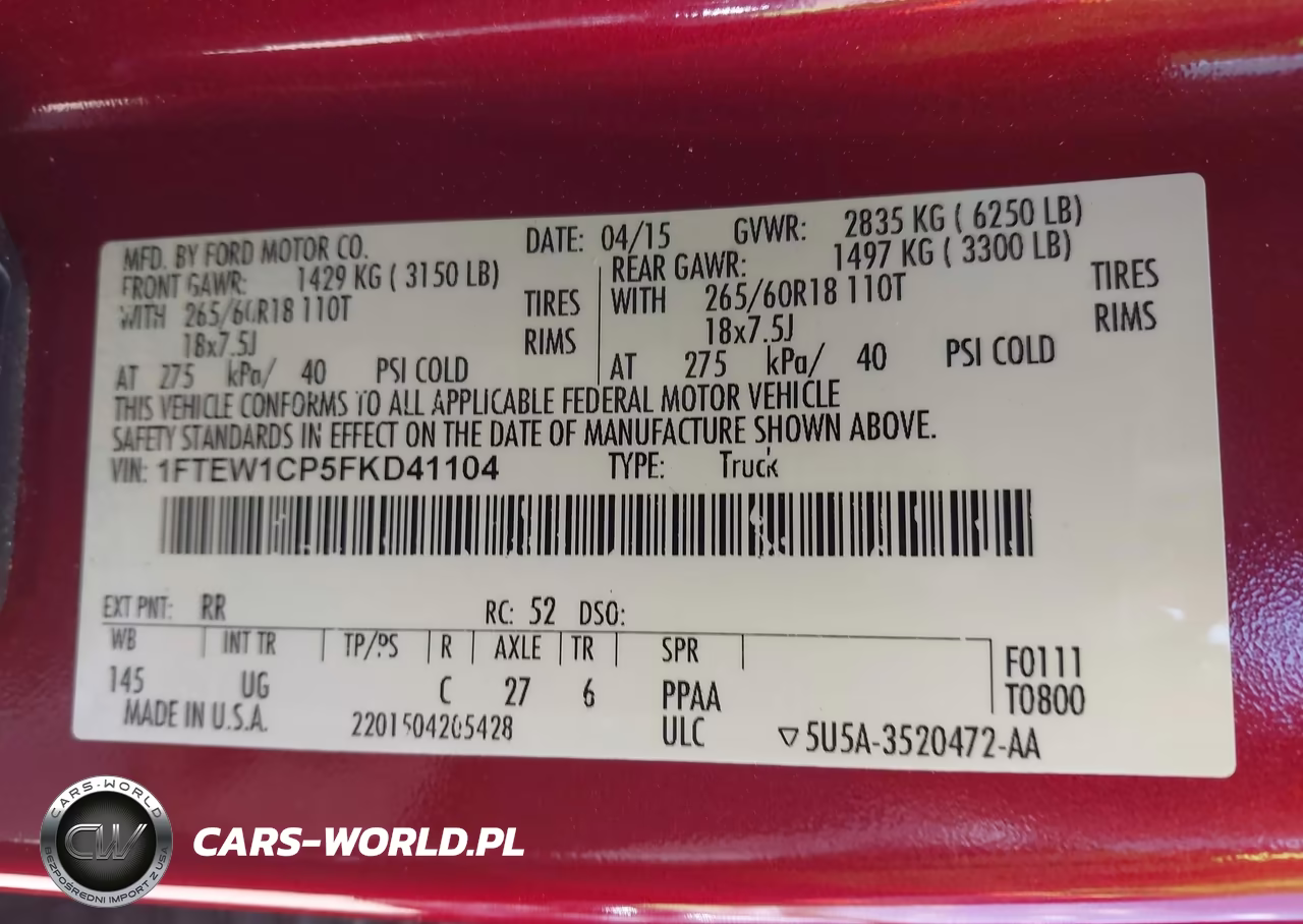 2015 Ford F-150 Xlt VIN:1FTEW1CP5FKD41104 - 9