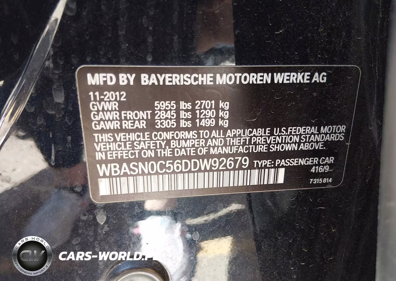 2013 BMW 550I Gran Turismo VIN:WBASN0C56DDW92679 - 9