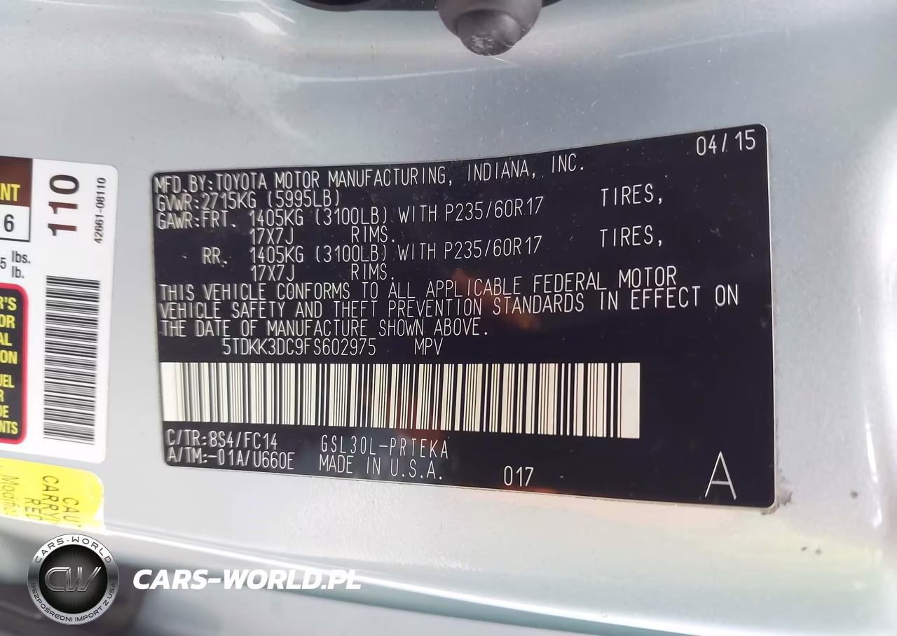 2015 Toyota Sienna Le 8 Passenger VIN:5TDKK3DC9FS602975 - 9