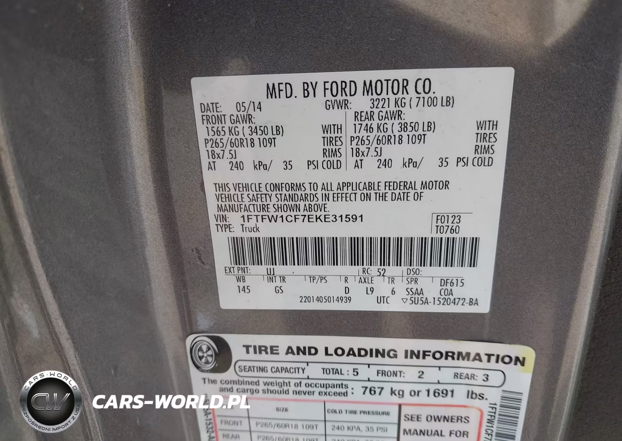 2014 Ford F-150 Xlt VIN:1FTFW1CF7EKE31591 - 9