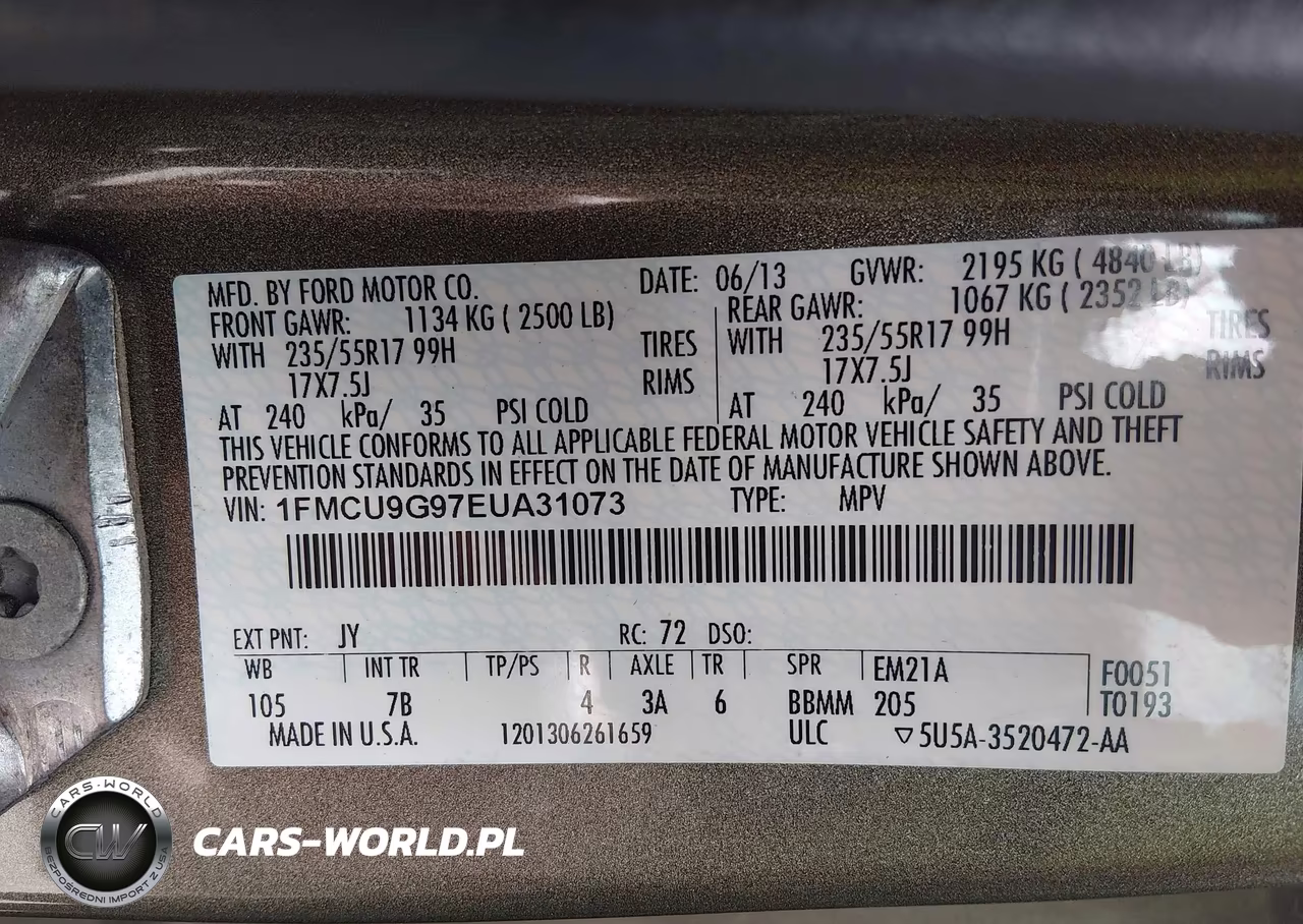 2014 Ford Escape Se VIN:1FMCU9G97EUA31073 - 9
