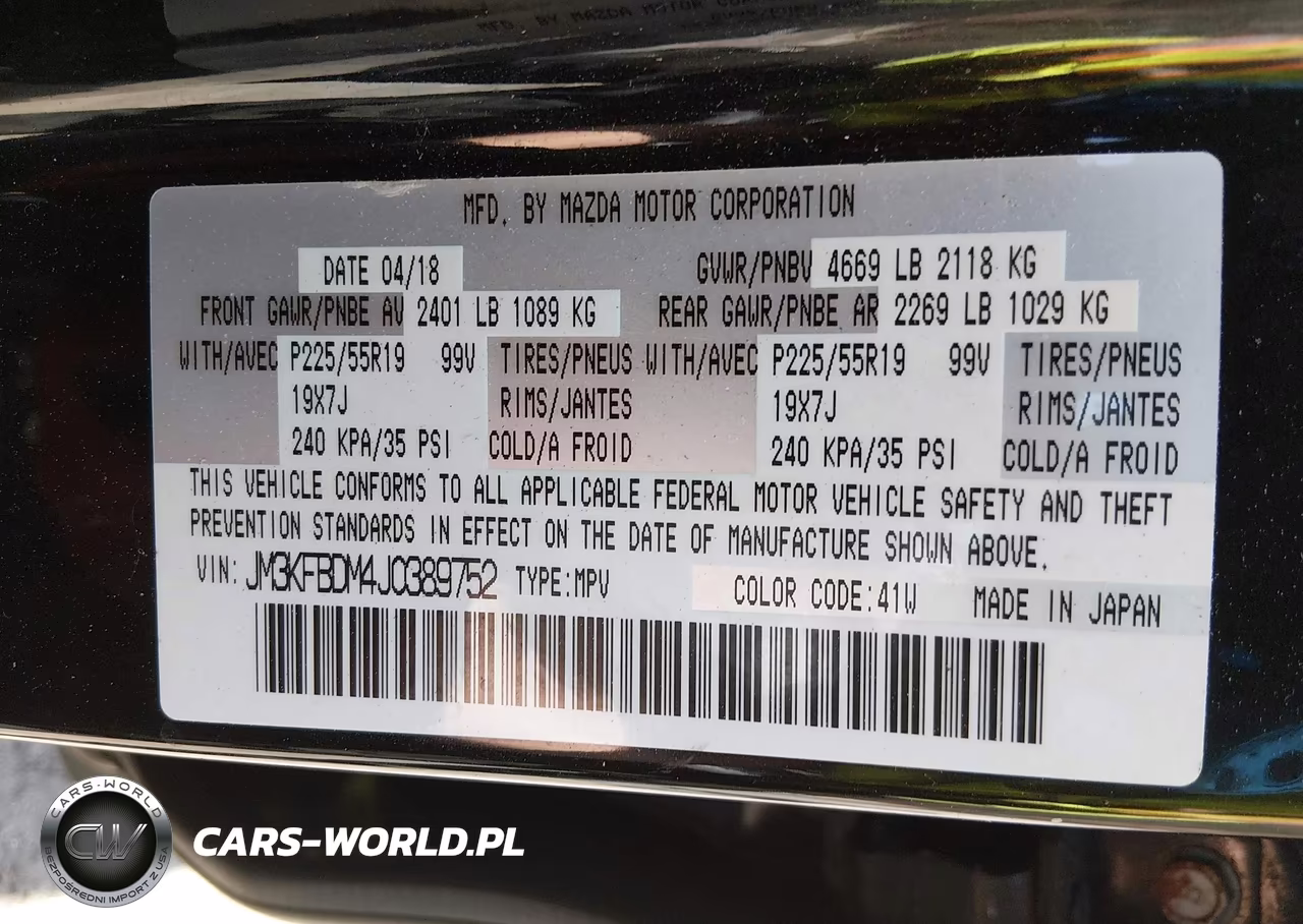 2018 Mazda Cx-5 Grand Touring VIN:JM3KFBDM4J0389752 - 9