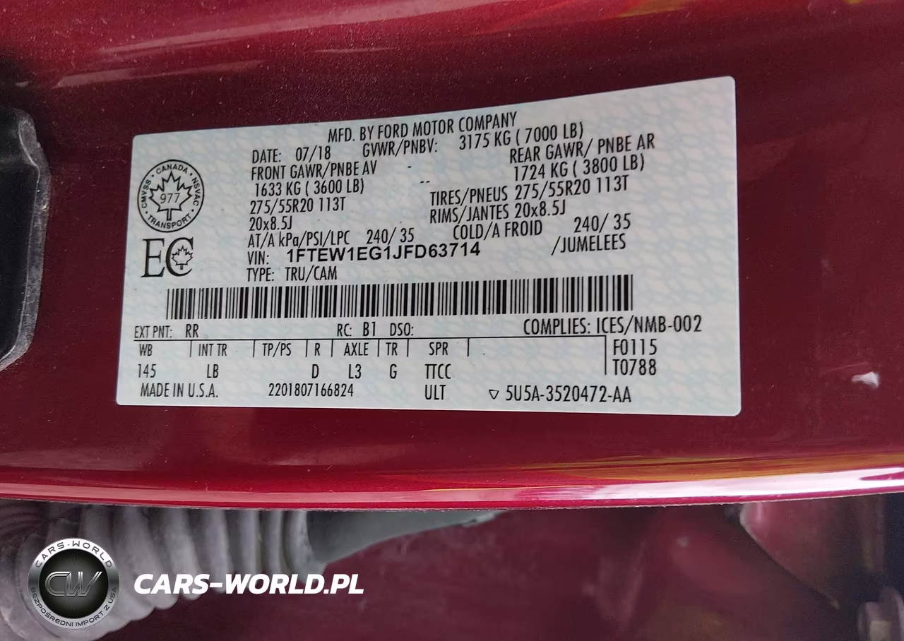 2018 Ford F-150 Lariat VIN:1FTEW1EG1JFD63714 - 9