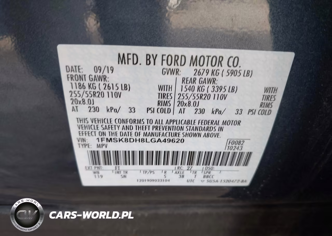 2020 Ford Explorer Xlt VIN:1FMSK8DH8LGA49620 - 9
