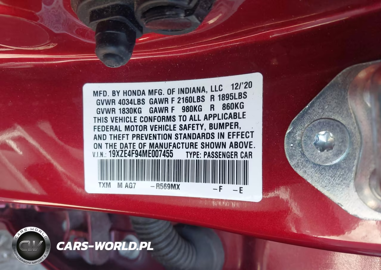2021 Honda Insight Touring VIN:19XZE4F94ME007455 - 9