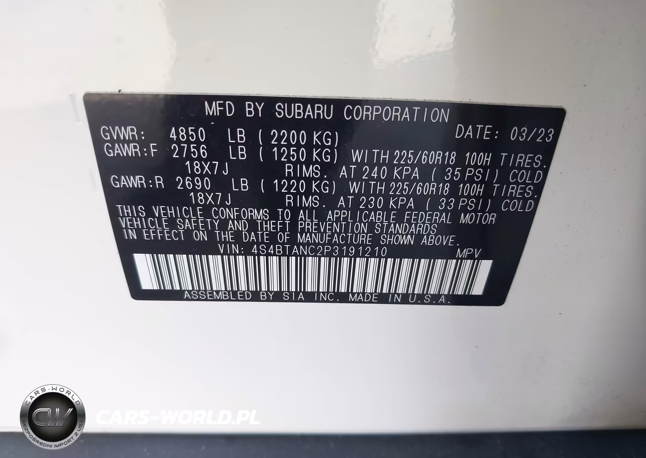 2023 Subaru Outback Limited VIN:4S4BTANC2P3191210 - 9