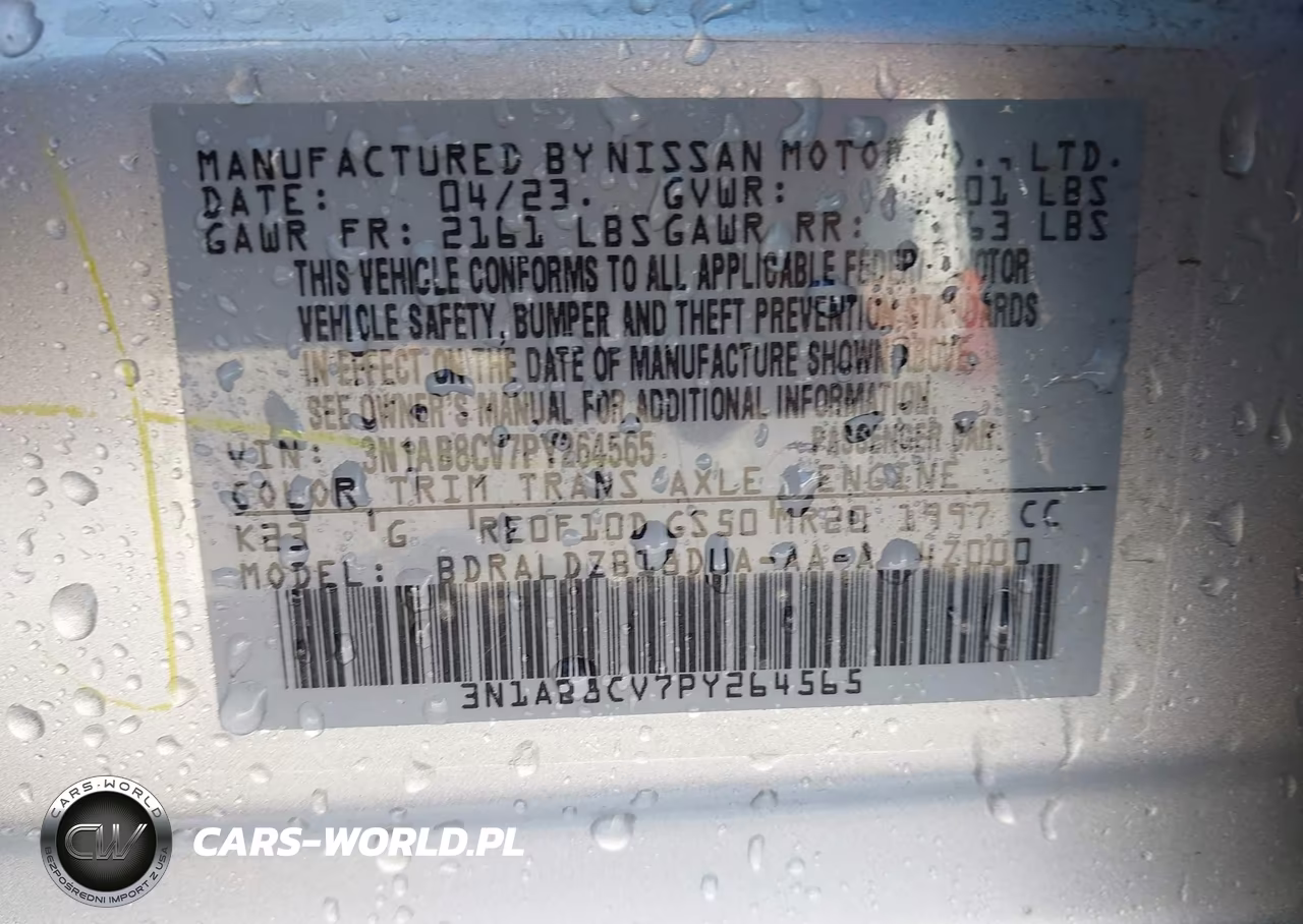 2023 Nissan Sentra Sv Xtronic Cvt VIN:3N1AB8CV7PY264565 - 9
