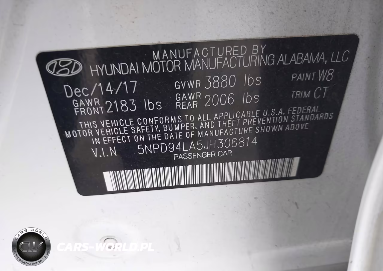 2018 Hyundai Elantra Eco VIN:5NPD94LA5JH306814 - 9