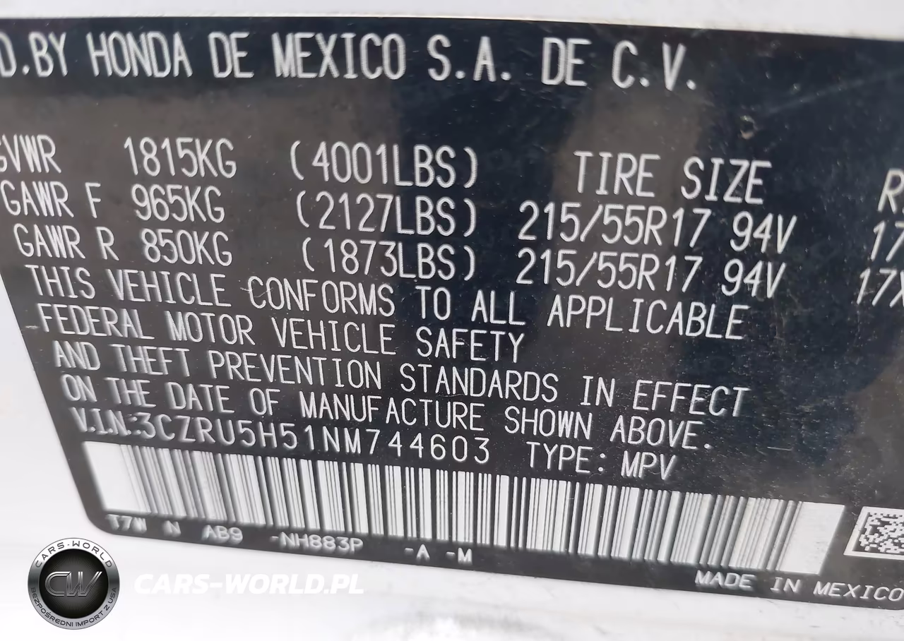 2022 Honda Hr-V 2Wd Ex VIN:3CZRU5H51NM744603 - 9