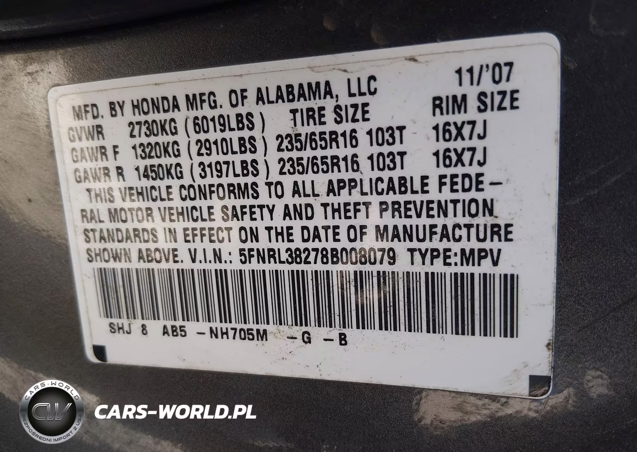 2008 Honda Odyssey Lx VIN:5FNRL38278B008079 - 9