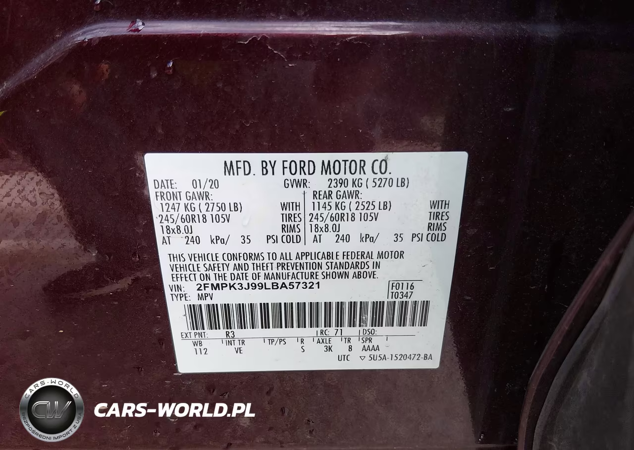 2020 Ford Edge Sel VIN:2FMPK3J99LBA57321 - 9