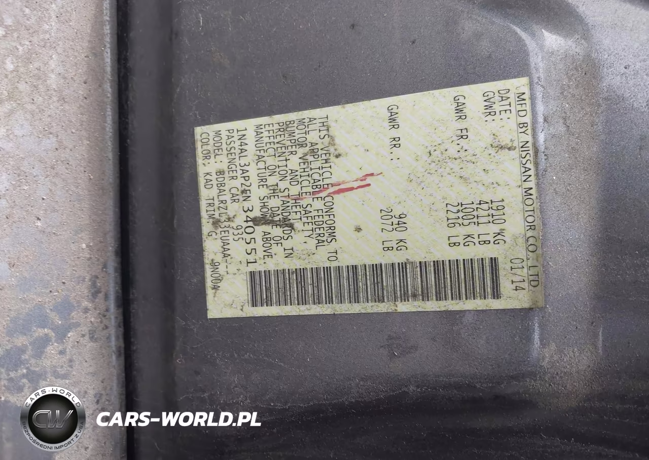 2014 Nissan Altima 2.5-2.5 S-2.5 Sl-2.5 Sv VIN:1N4AL3AP2EN340551 - 9