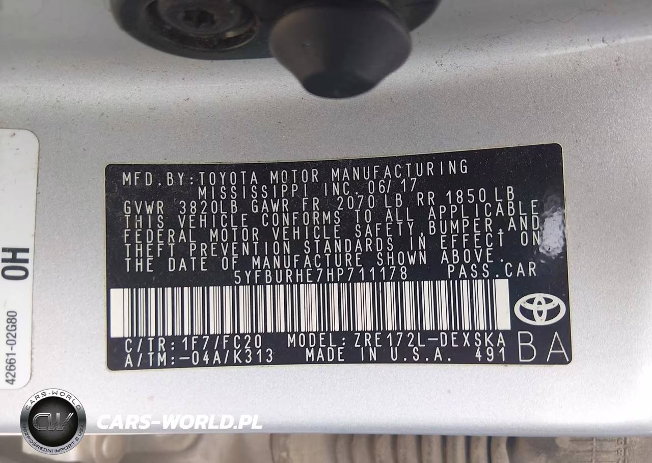 2017 Toyota Corolla Se VIN:5YFBURHE7HP711178 - 9