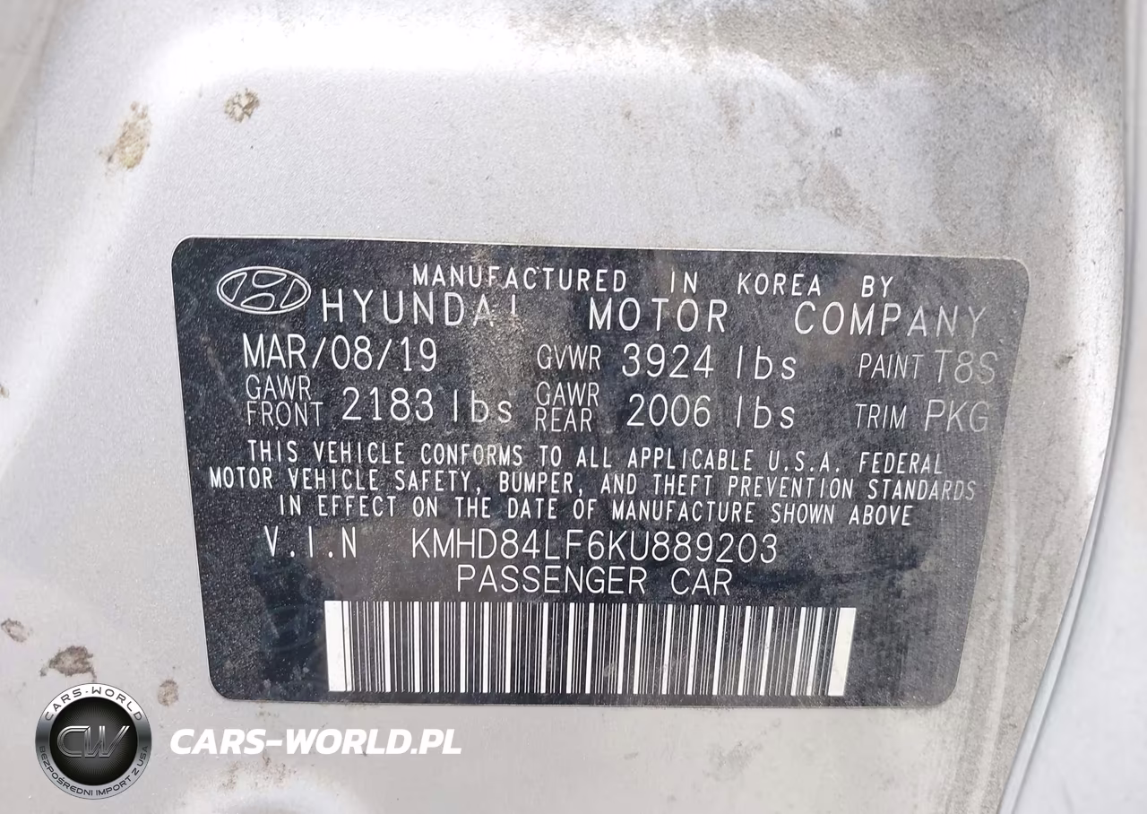 2019 Hyundai Elantra Sel VIN:KMHD84LF6KU889203 - 9