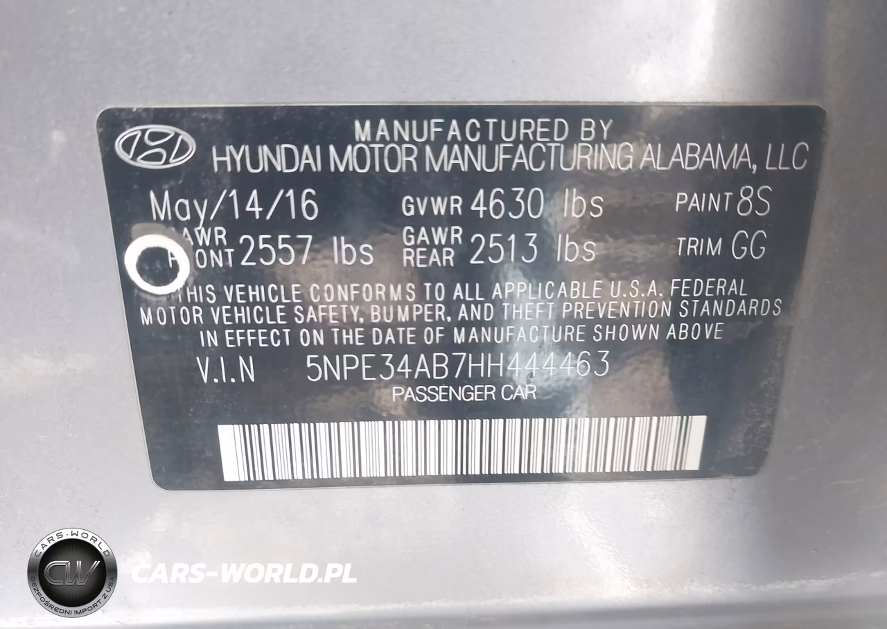 2017 Hyundai Sonata Sport 2.0T VIN:5NPE34AB7HH444463 - 9