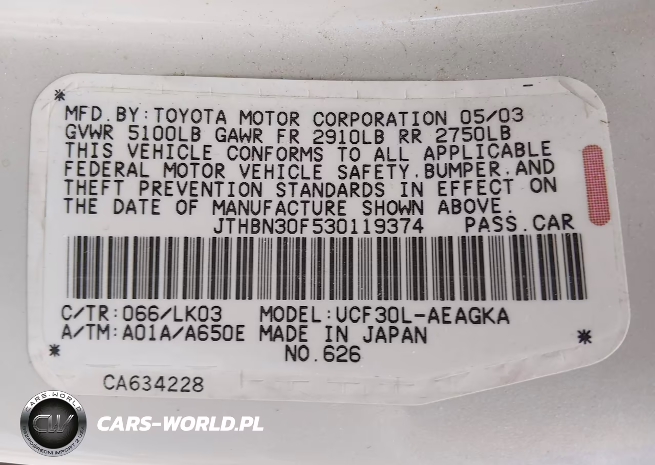 2003 Lexus Ls 430 VIN:JTHBN30F530119374 - 9