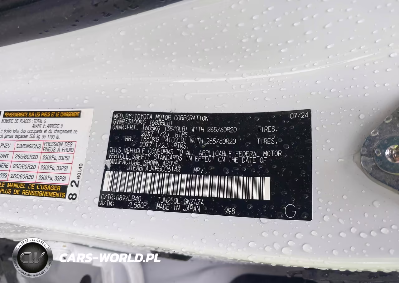 2024 Toyota Land Cruiser VIN:JTEABFAJ4R5006145 - 9