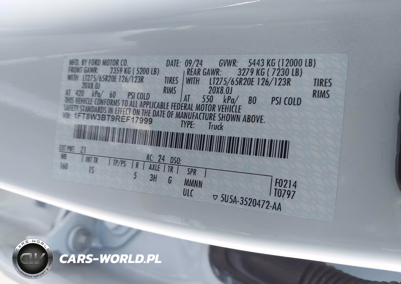 2024 Ford F-350 Xl VIN:1FT8W3BT9REF17999 - 8