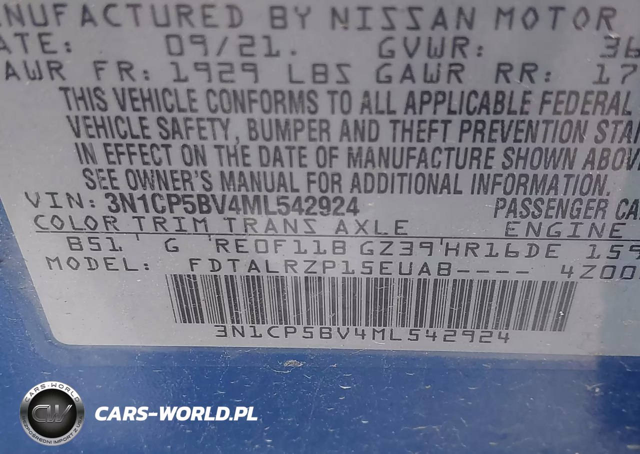 2021 Nissan Kicks S Xtronic Cvt VIN:3N1CP5BV4ML542924 - 9
