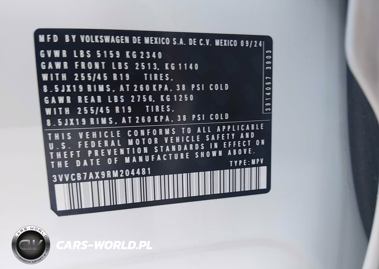 2024 Volkswagen Tiguan 2.0T Se R-Line Black VIN:3VVCB7AX9RM204481 - 9
