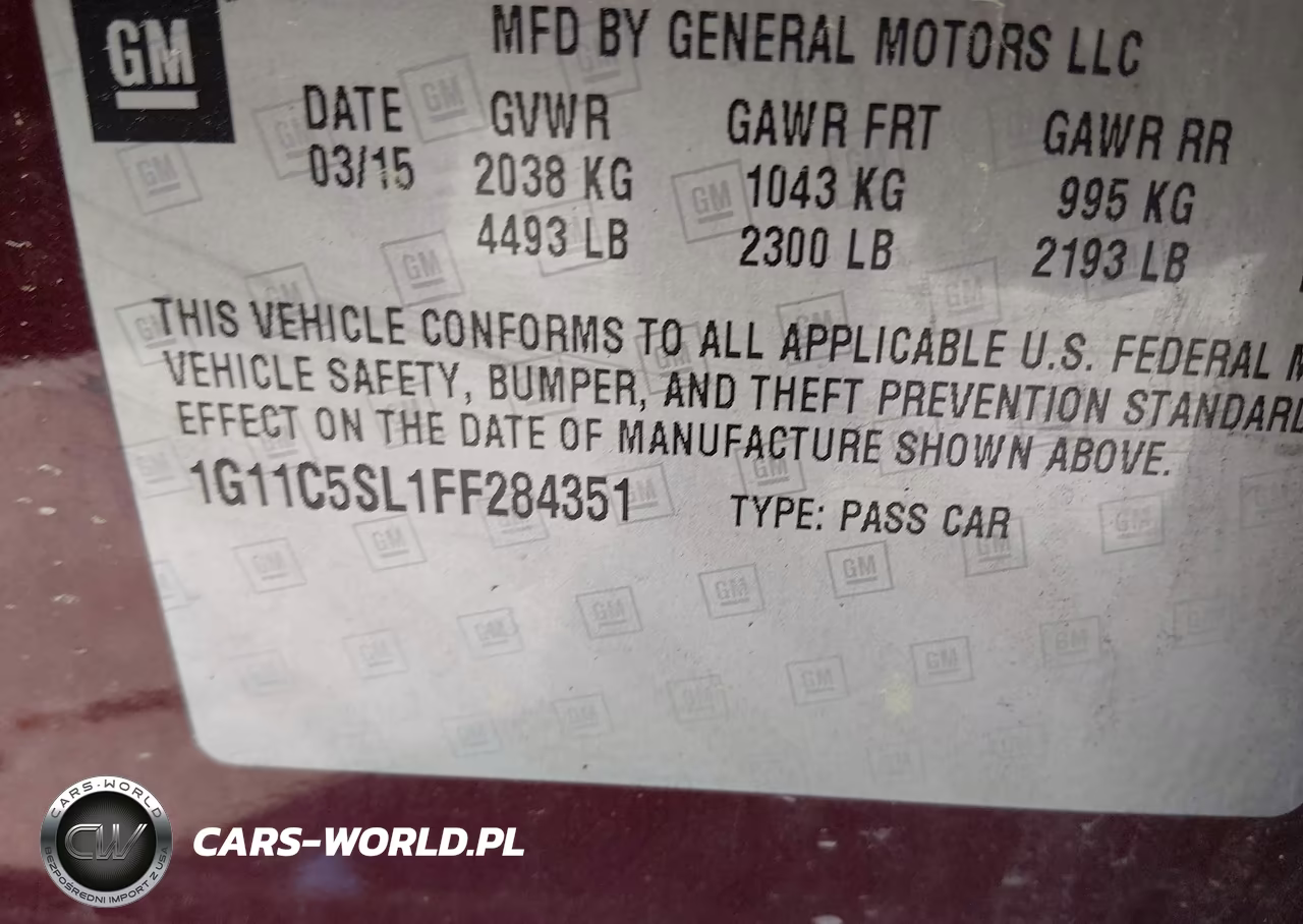 2015 Chevrolet Malibu 1Lt VIN:1G11C5SL1FF284351 - 9