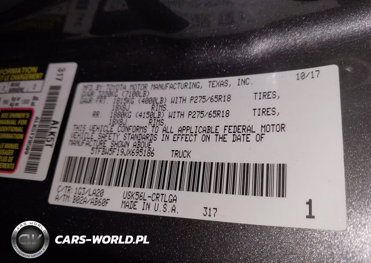 2018 Toyota Tundra Limited 5.7L V8 VIN:5TFBW5F19JX695186 - 9