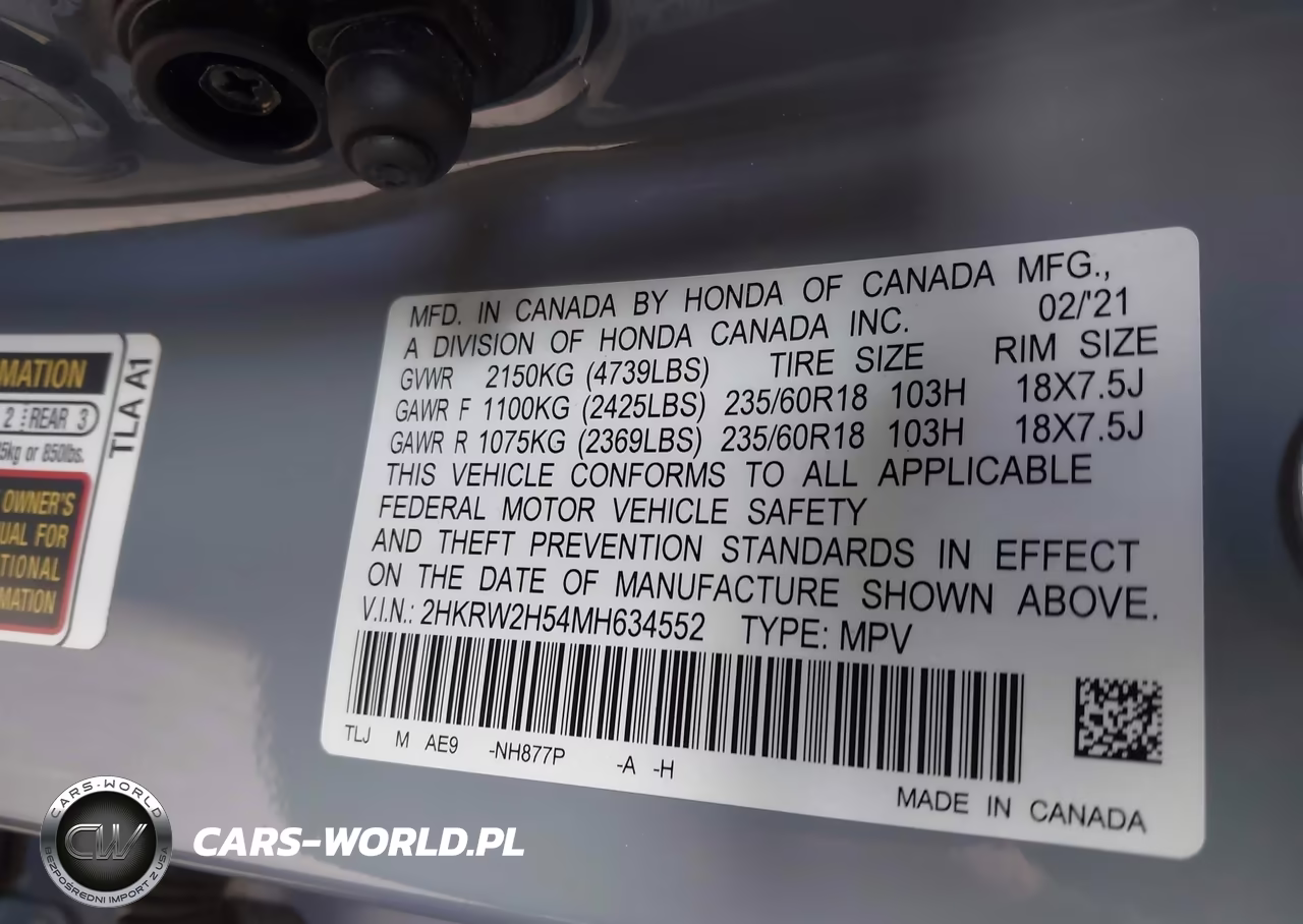 2021 Honda Cr-V Awd Ex VIN:2HKRW2H54MH634552 - 9